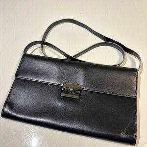Mark Cross Elegant Black Leather Clutch